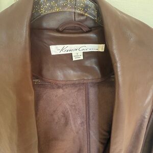Kenneth Cole New York Chocolate Brown Leather Jacket